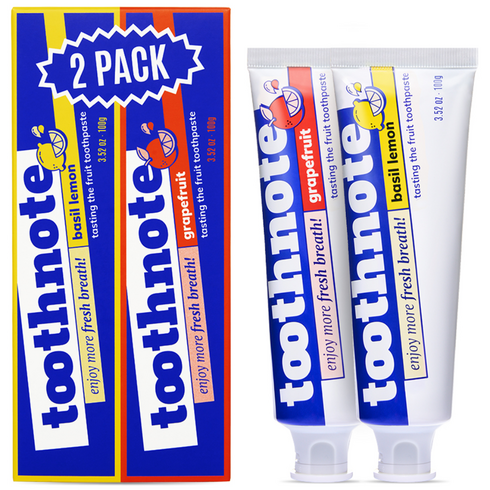 투스노트 수분 치약 바질 레몬 + 자몽 2종, 200g, 1개