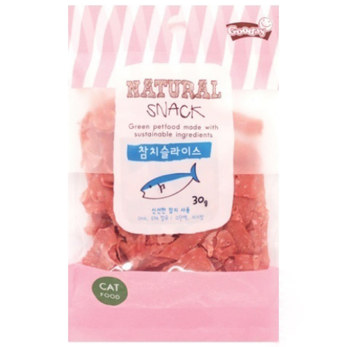 굿데이 네츄럴 스낵 고양이 간식, 참치슬라이스, 30g, 3개