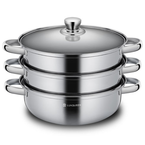 렉스퀸 IH 인덕션 스텐 찜기 3단, 28cm, 1개