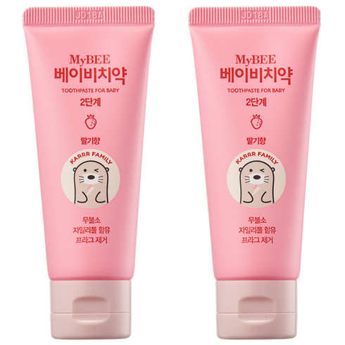 마이비 아기치약 2단계 딸기향, 50g, 2개