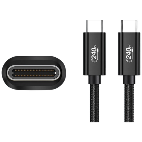 C to C타입 초 고속 충전케이블 240W, 2개, 블랙, 1m
