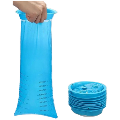 지엔 자동차 휴대용 일회용 구토주머니 쓰레기 봉투 1000ml, 10개, 블루
