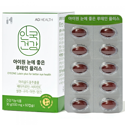 안국건강 눈에 좋은 루테인 플러스 60캡슐, 60정, 30g, 1개