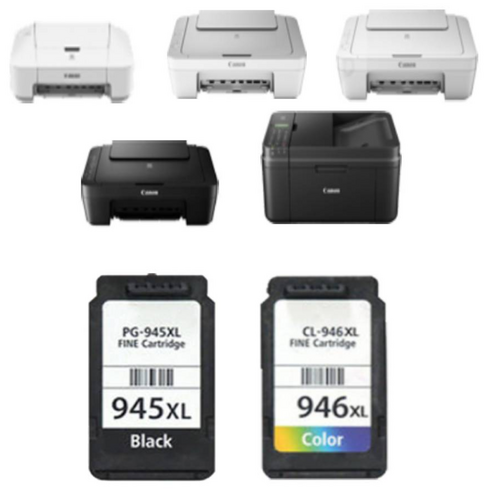 캐논 MG 3090 잉크 블랙 컬러 호환 PG-945XL CL-946XL 프린터 PIXMA 2490 2590 2990 MX 499, 1개, 컬러색 대용량 CL946XL