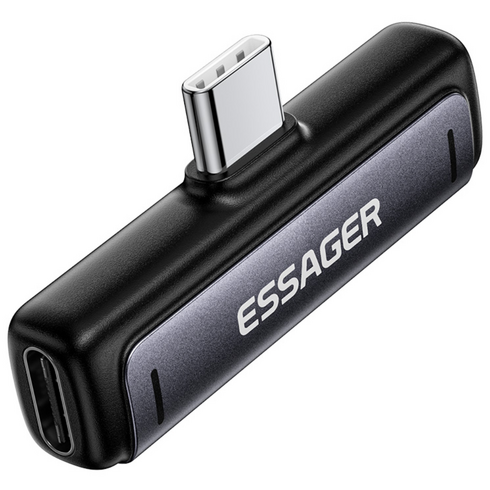 Essager PD 60W C타입 듀얼 젠더 3.5mm 이어폰 마이크 연결 & 고속 충전 지원, 1개, EZJTT35-SY0G-P