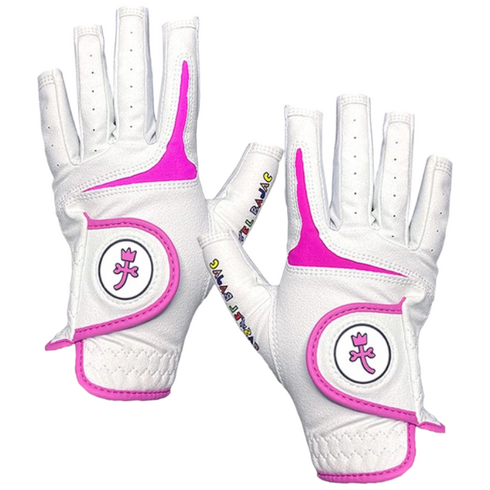 까스텔바작 여성 반양피 네일컷 양손장갑 파크골프장갑, 핑크, 1개