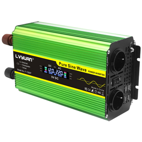 루앤 순수정현파 LCD 인버터 60hz 220V 캠핑용 차량용 차박 한국형 KC인증, 그린 용량 4000W 전압 12V, 1개