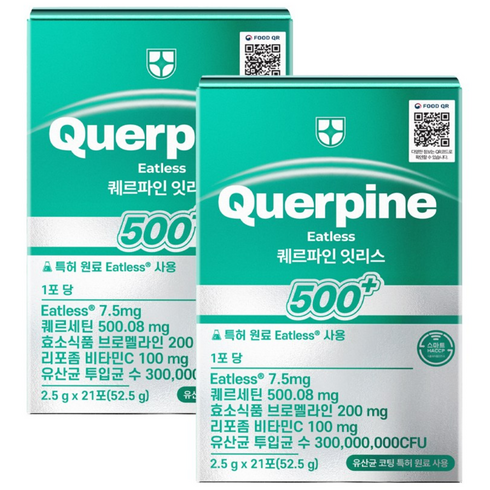 퀘르파인 잇리스 퀘르세틴 브로멜라인 소포레틴 케르세틴 퀘르틴산 특허 유산균, 2박스, 21회분