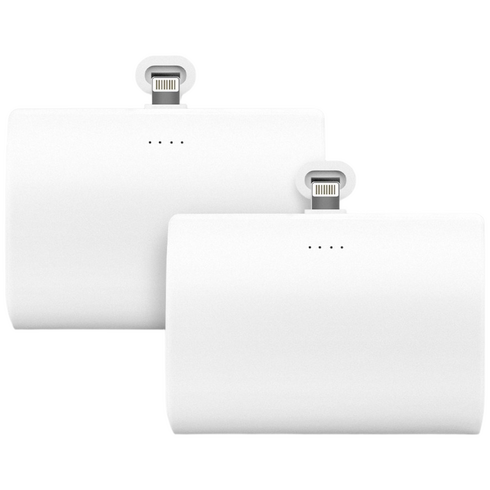 [1+1] 비즈 대용량 도킹형 미니보조배터리 10000mAh 리튬폴리머 C타입 8핀 추가 케이블, 1+1 BZ-PM100(8핀)