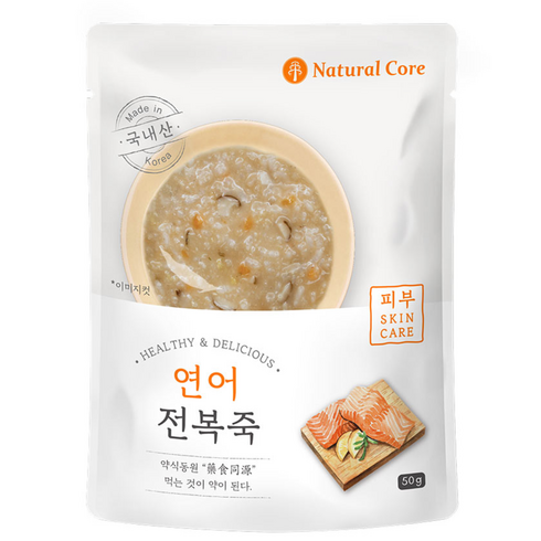 네츄럴코어 강아지 전복죽 주식 파우치 15p, 연어, 50g, 15개