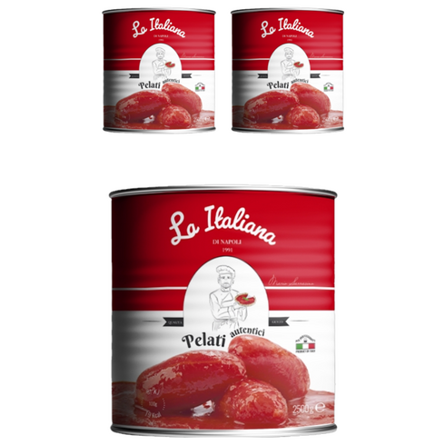 라이탈리아나 나폴리 저칼로리 100% 무설탕 토마토 홀 통조림, 3개, 400g