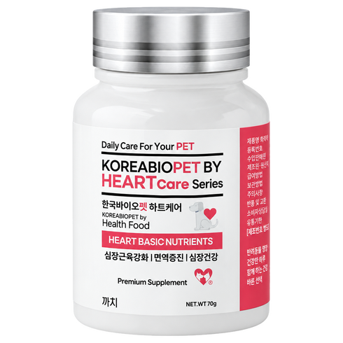 한국바이오펫 하트케어 강아지 고양이 심장 영양제 헥헥거림 면역력 영양제, 신장/심장/간, 1개