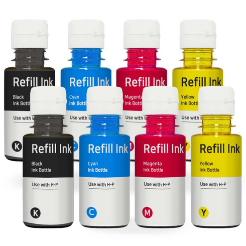 [호환] 삼성 INK-K610 C610 M610 Y610 4색 무한 리필 잉크 SL-T1670W J1560W T1672W T2170W T2270DW T2270W T2270FW, 2세트, 검정+파랑+빨강+노랑