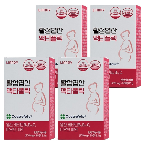 리노브 활성 엽산 액티폴릭, 30정, 4개