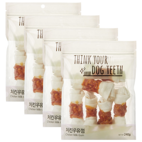띵크유어도그티 강아지 딩고껌 중형 6P, 치킨, 240g, 4개