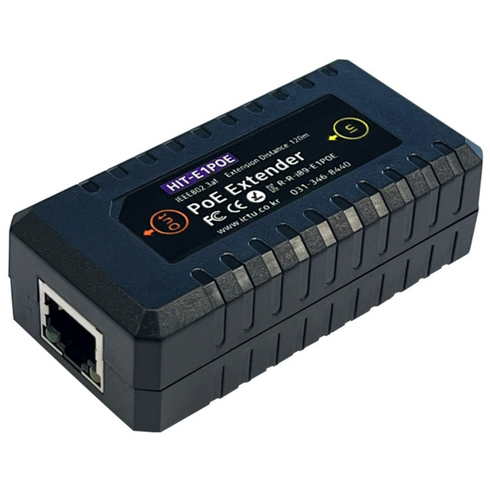 1채널 무전원 거리연장기 POE 120M POE Extender 1ch 리피터 거리연장기 증폭기 IP카메라 IP디바이스 HIT-E1POE, 1개