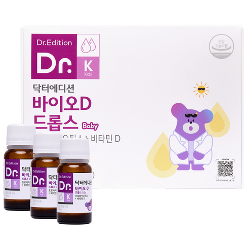 [흰여울팜] 아기유산균 비타민D 베이비 신생아 액상유산균 닥터바이오D드롭스 에디션 3병세트, 24ml, 1세트