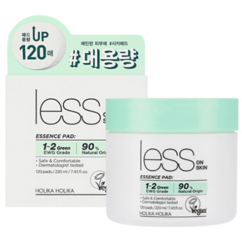 홀리카홀리카 레스온스킨 에센스 패드 160g, 80매입, 220ml, 1개