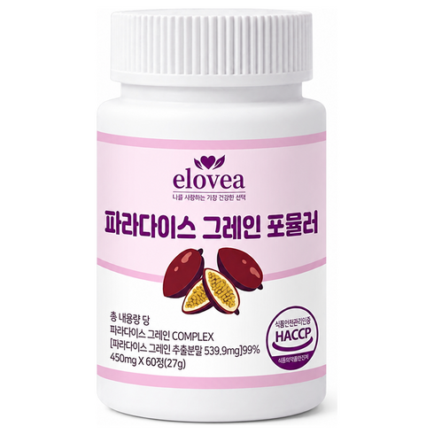 [정품] 엘로비아 파라다이스 그레인 그래인 포뮬러 100%, 1개, 60정