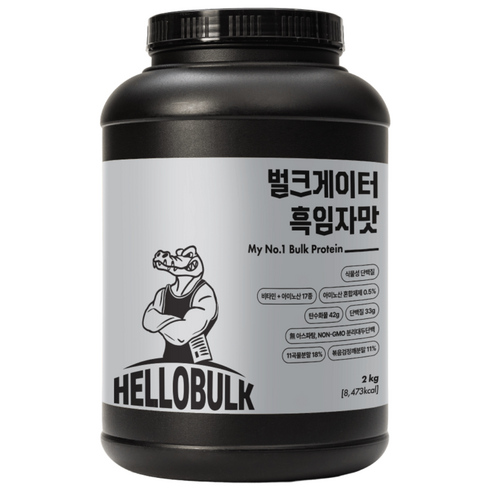 헬로벌크 게이너 살찌는 단백질보충제 벌크업 식사대용 프로틴 흑임자맛, 1개, 2kg