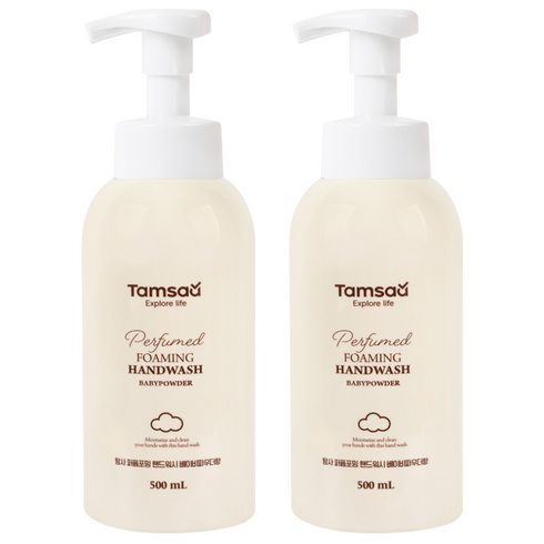 탐사 퍼퓸포밍 핸드워시 베이비파우더향, 500ml, 2개