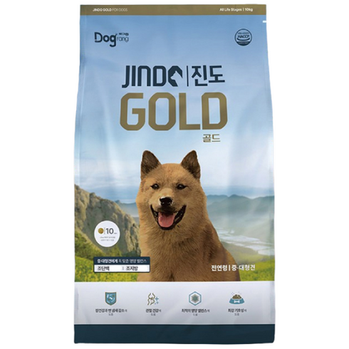 도그랑 전연령 강아지 진도 골드 건식사료, 곡물, 10kg, 1개