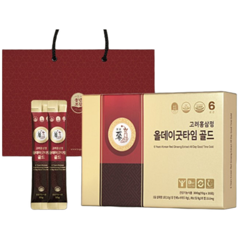 풍년보감 6년근 고려홍삼정 올데이굿타임 골드 30포 세트 + 쇼핑백, 300g, 3세트