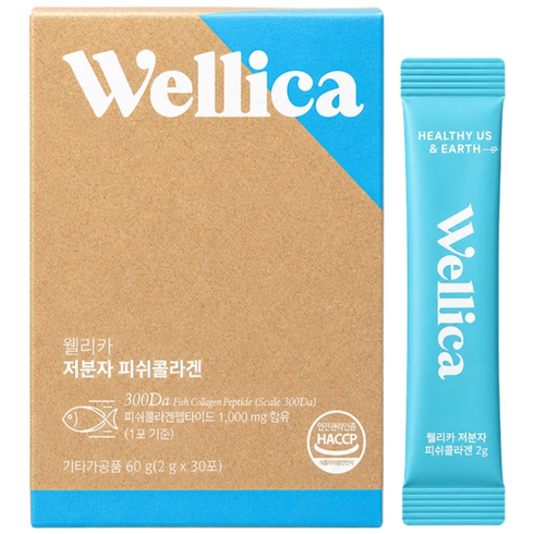 웰리카 저분자 피쉬 어린콜라겐 펩타이드 300달톤 이너뷰티, 6개, 60g