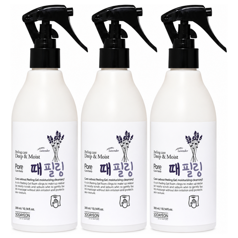 시원한 각질제거 수아연 딥앤모이스춰 라벤더 때필링 300ml 3개