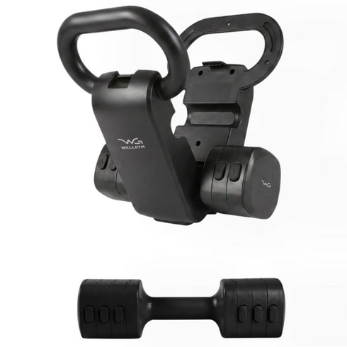 WELLGYM 케틀벨 아령 양용도 무게는 계단식으로 조절할 수 있음 다용도 가정식 헬스기구 전신 근력 트레이닝, 1세트, 5.7kg, Black