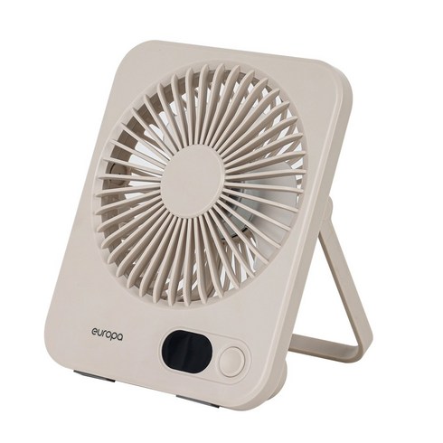 유로파 스퀘어 휴대용 무선 BLDC 저소음 접이식 USB 미니 탁상용 선풍기, 베이지, HFS-1200BI