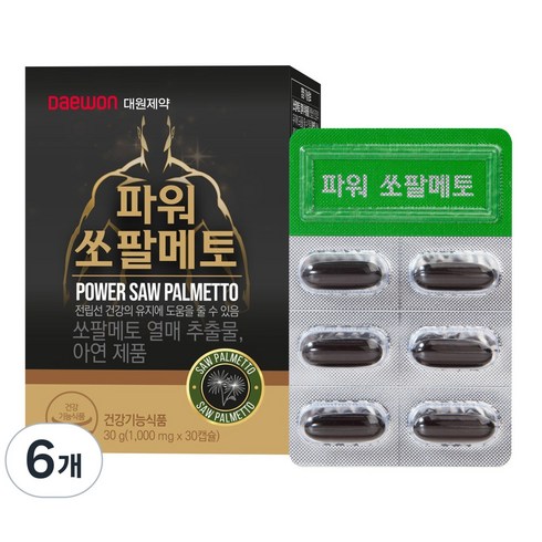 [대원제약] 전립선건강 파워쏘팔메토 1000mg, 6개, 30정