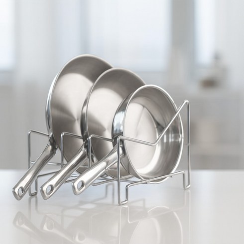 국산 올스텐 후라이팬 정리대 6mm M 웍정리대, 3단, 실버, 1개