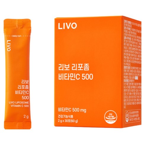 리보 리포좀 비타민C 500 리뉴얼 분말 식약처인증, 6개, 60g