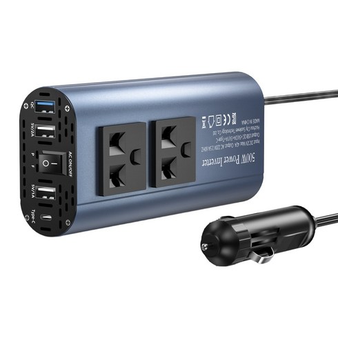 차량용 500W 인버터 새로운 Type-C 인터페이스 QC 초고속 컨버터 USB 멀티 충전구 12V 220V 60HZ, 1개