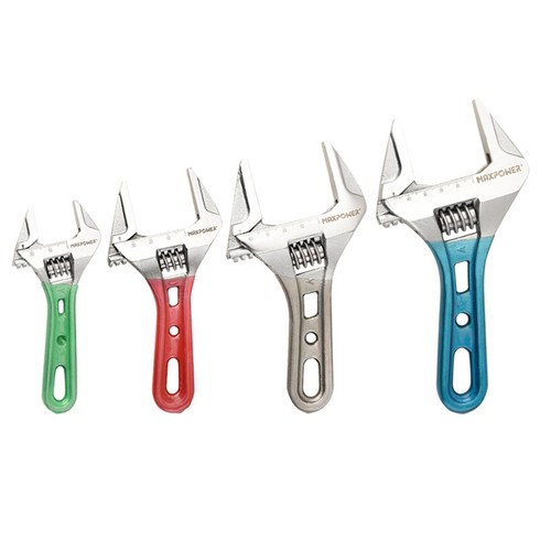 맥스파워툴 광폭 경량 몽키스패너 컬러그립 MX-200S 140mm, 1개