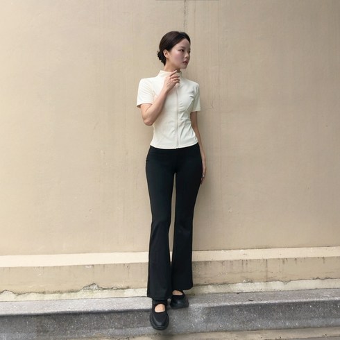 1+1 2color 에리시 부담없는 레이어드 하이웨스트 탄력 슬림 레깅스 부츠컷 바지 2개