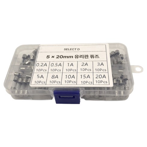 셀렉트디 유리관 휴즈 퓨즈 5*20mm 6*30mm 0.5A~30A 250V 자동차 시거잭 블랙박스 Fuses, 100개, 은색