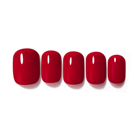 데싱디바 매직프레스 네일팁 세트, 레드 팝 레귤러 라운드, 2세트