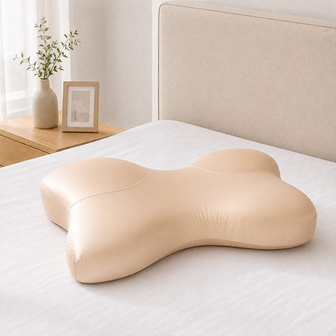 호메오라 경추베개 메모리폼 인체공학 숙면 베개 나비형 통기성 베개, 1개, 샴페인 베이지