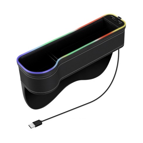 클리커스 차량용 멀티 틈새 수납 컵홀더형 QC3.0 USB 충전 사이드 포켓 CK-K400, 블랙(운전석), 1개