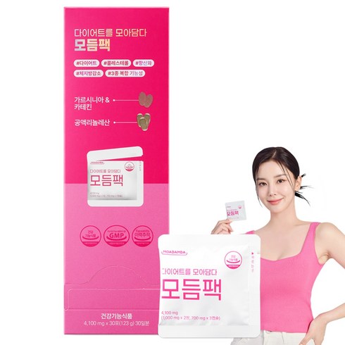 [모아담다] 다이어트를 모아담다 모듬팩 가르시니아 카테킨 공액리놀레산 CLA, 30회분, 1개