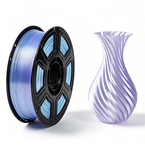 투톤 실크광택 PLA Silk 필라멘트 1.75mm 1kg FDM 3D프린터 소재, 블루 퍼플/Blue Purplev, PLA Silk 투톤