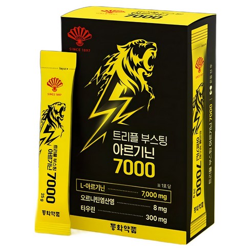 동화약품 트리플 부스팅 고함량 아르기닌 7000mg 오르니틴 타우린, 15개, 25g