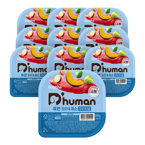 듀먼 전연령용 강아지 오리지널 화식사료, 오리+채소, 50g, 30개