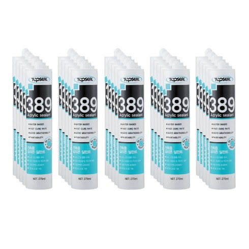 탑씰 389 도배용 수성 아크릴 백색 실리콘 실란트 270ml 노즐포함, 25개