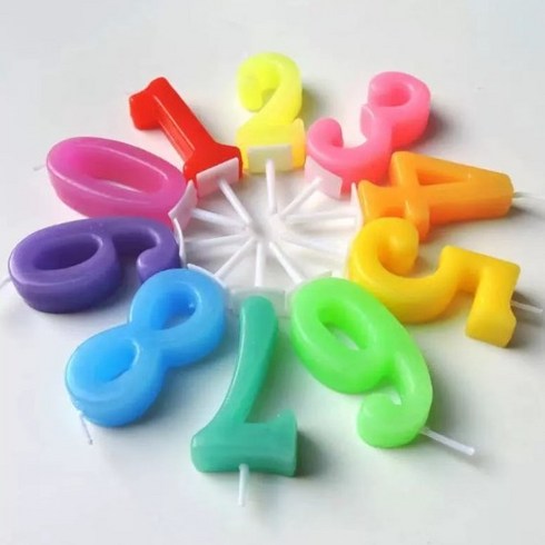 컬러 숫자초 0~9번 세트 (pvc 포장), 1개, 6g, 무향