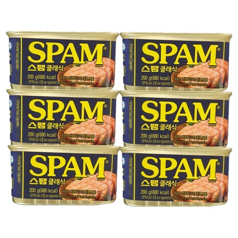 스팸 클래식 노캡, 200g, 6개