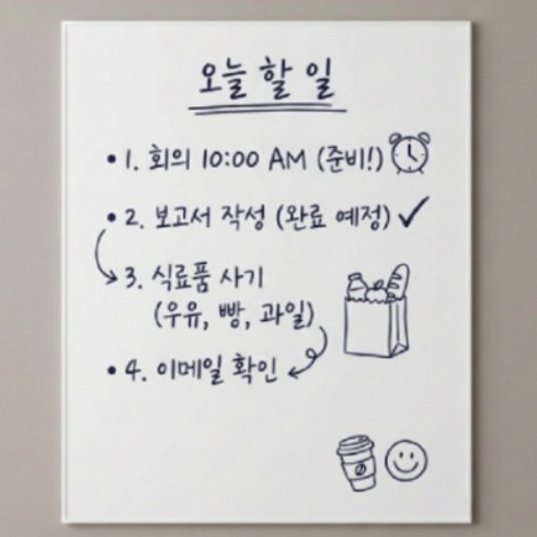 올라제 자석 화이트보드 메모 붙이는 칠판, white
