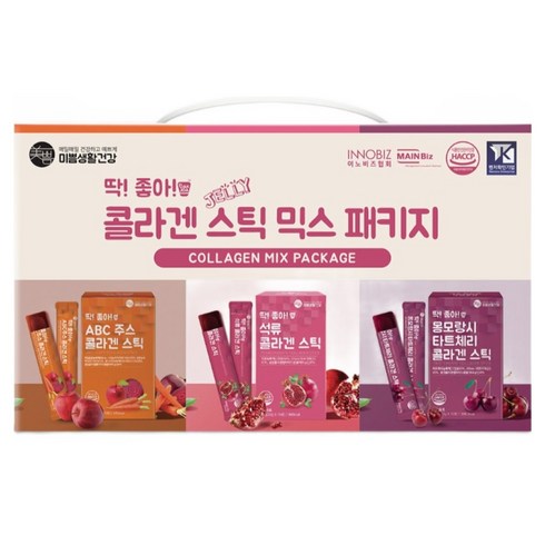 미쁨생활건강 딱좋아 콜라겐 스틱 믹스 패키지 석류 20g x 15p + 타트체리 20g x 15p + ABC주스 20g x 15p 세트, 900g, 2세트